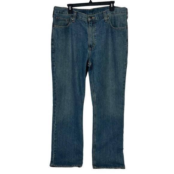 Carhartt Men’s Blue Jeans Sz W38”/L 32” Relaxed Fit Medium Wash Pockets - Picture 1 of 8